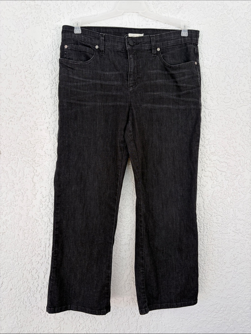 Eileen Fisher Black Straight-Leg Jeans size 10